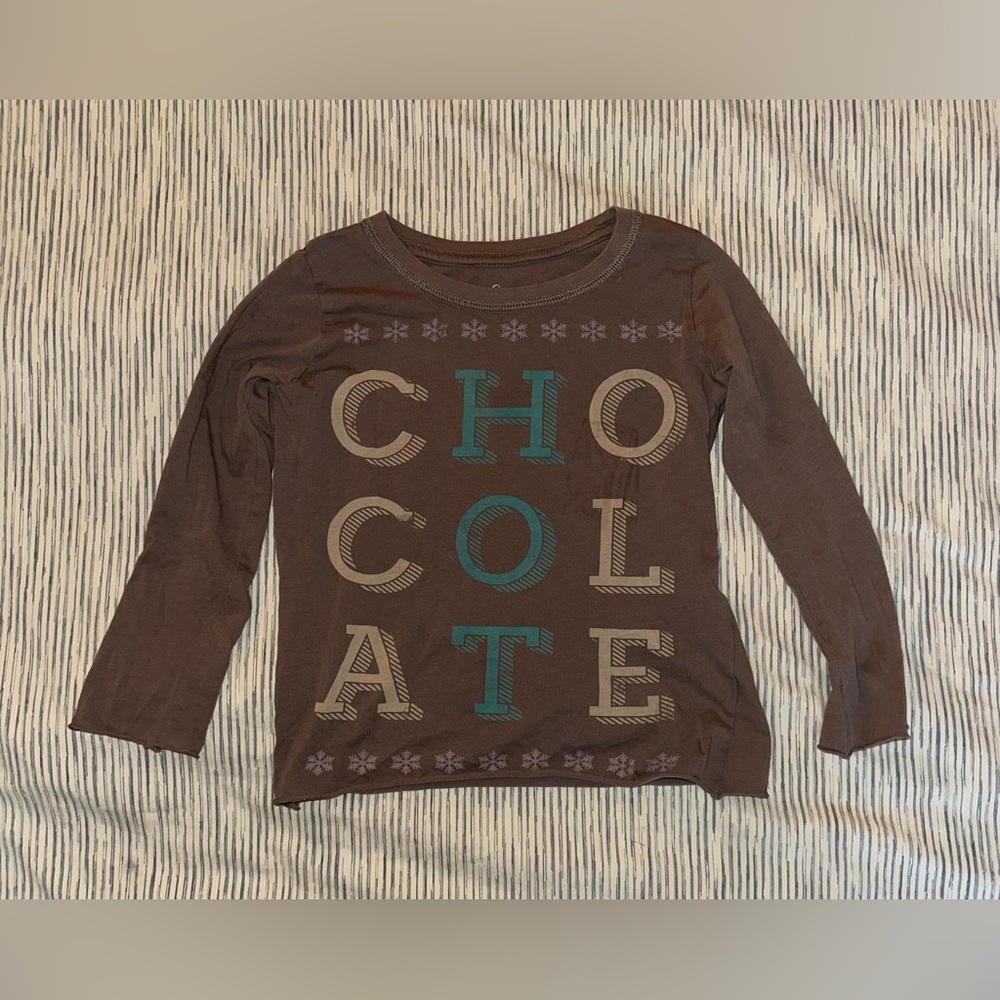 PEEK Kids Brown Long Sleeve Tee with Fun Print